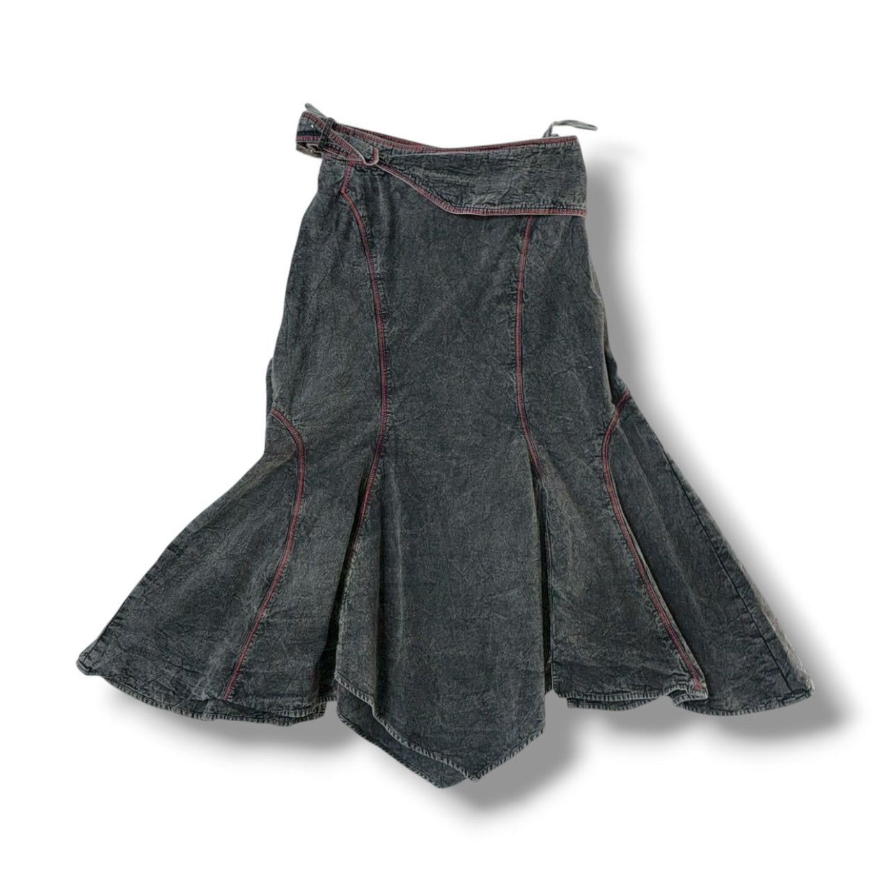 Acid Wash Asymmetrical Skirt