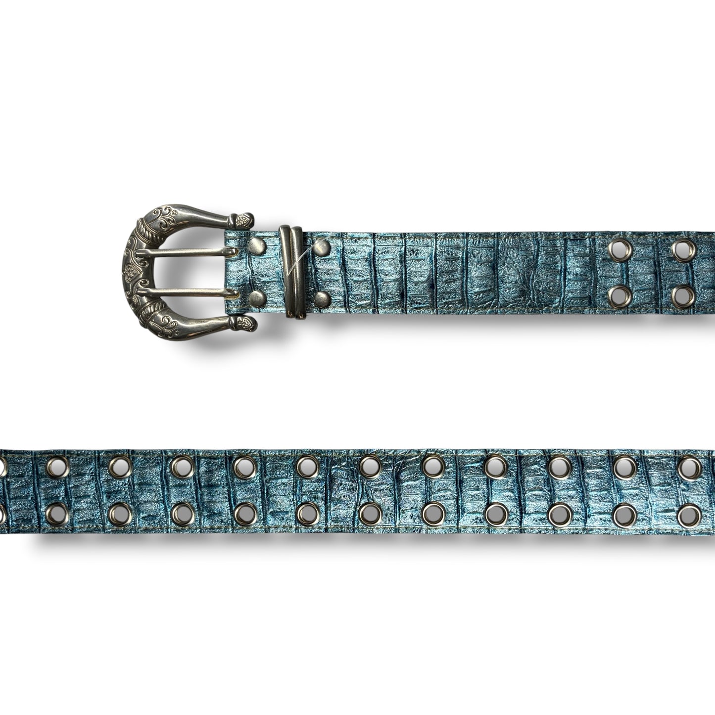 Metallic Croc Belt