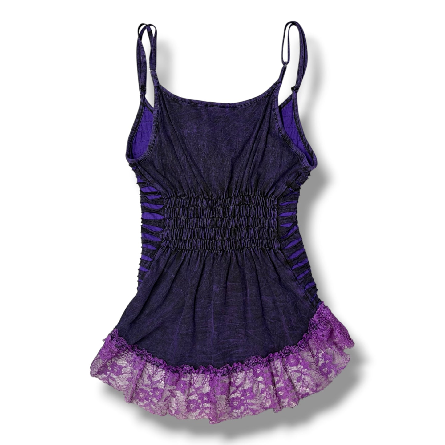 Boho Purple Lace-Up Cami Top