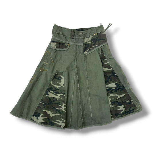 Docking Camo Flared Midi Skirt