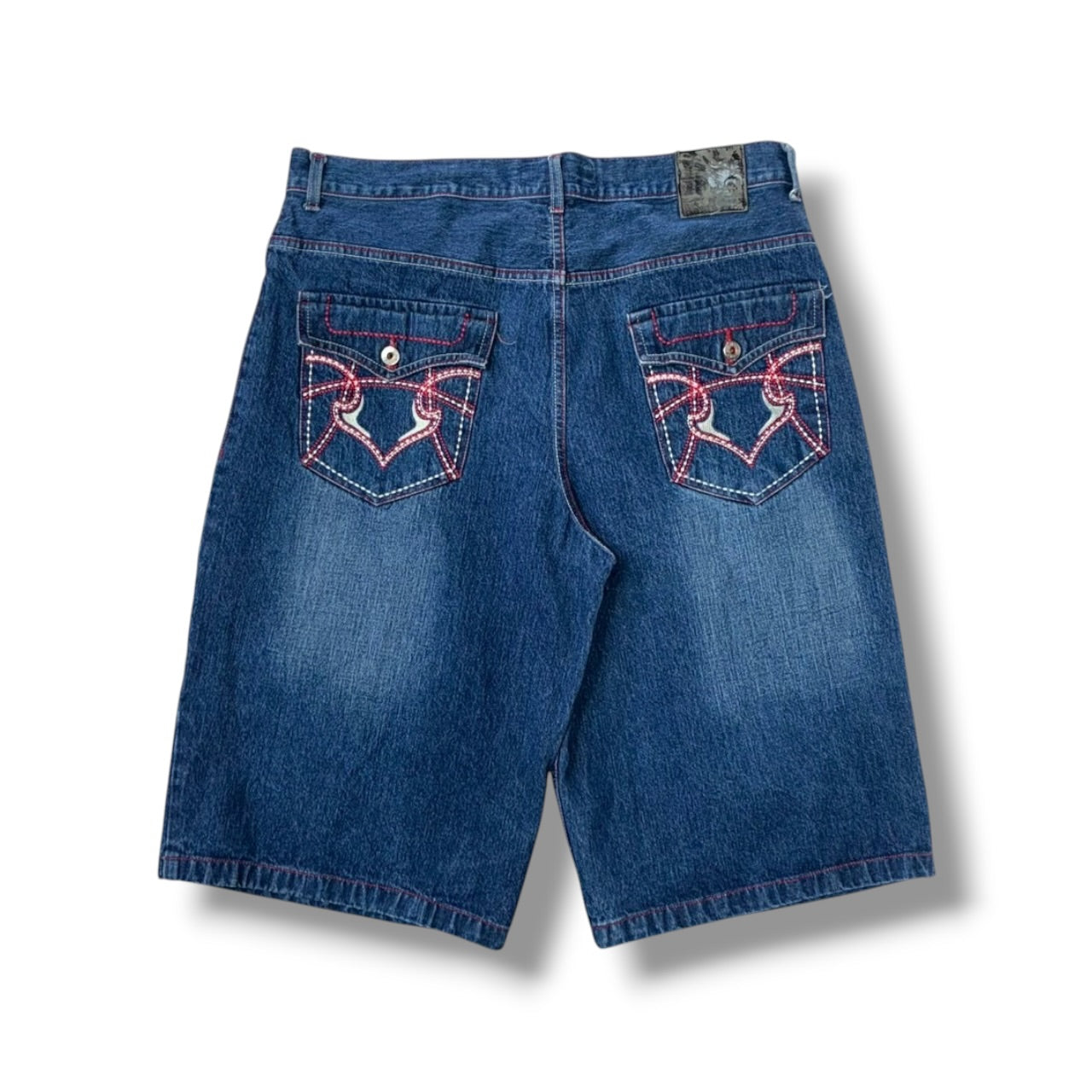 Embroidered Baggy Denim Shorts