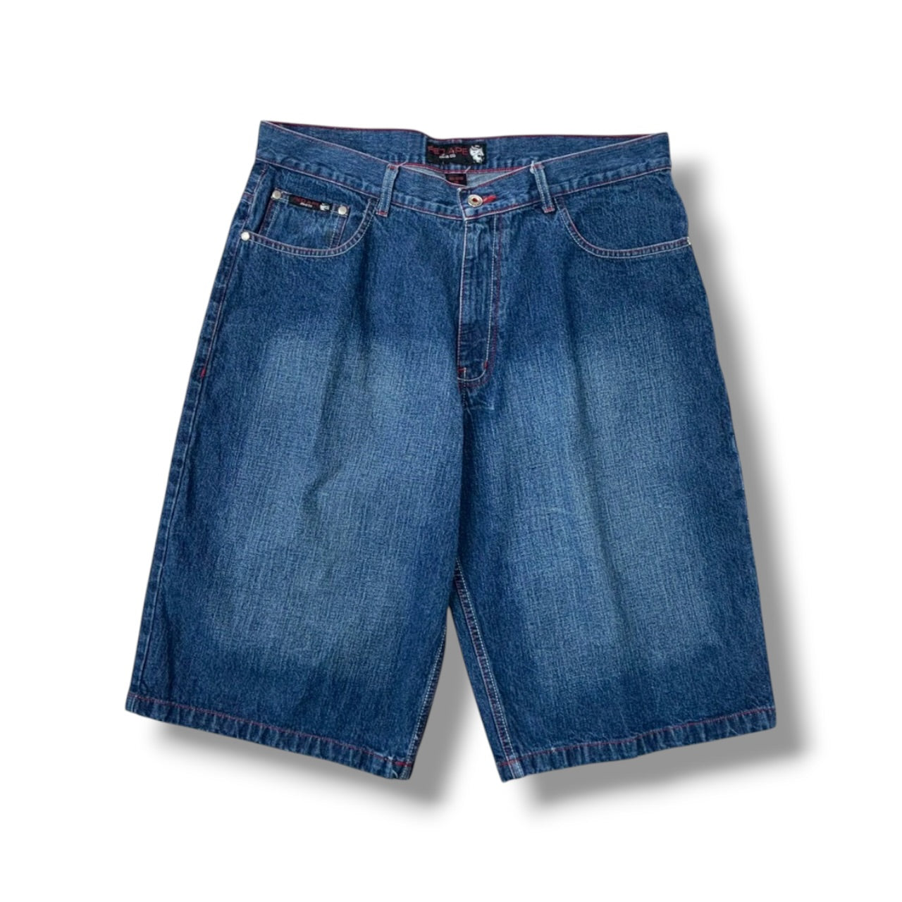 Embroidered Baggy Denim Shorts