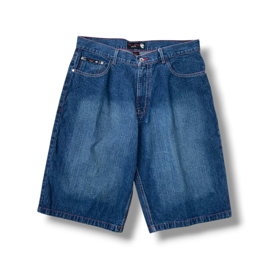 Embroidered Baggy Denim Shorts