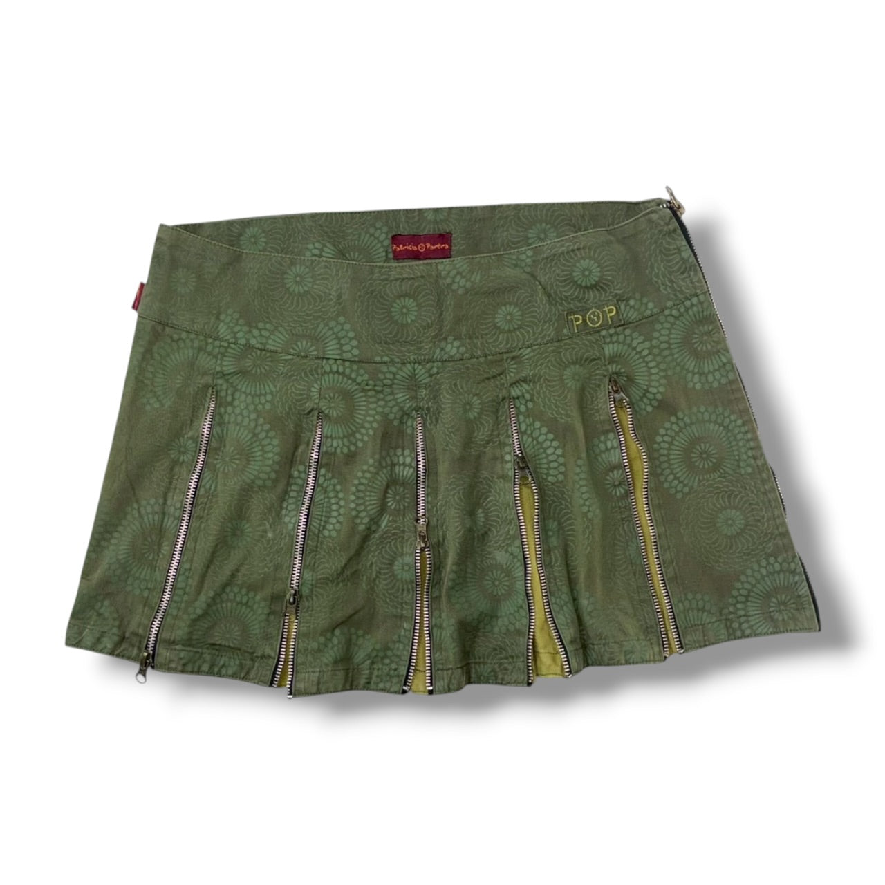 Zipper Pleated Mini Skirt