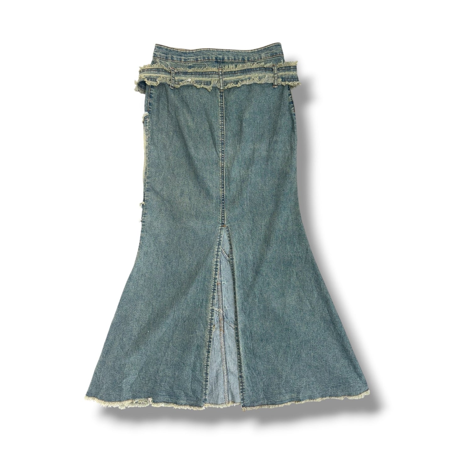 Lightning Bolt Denim Maxi Skirt