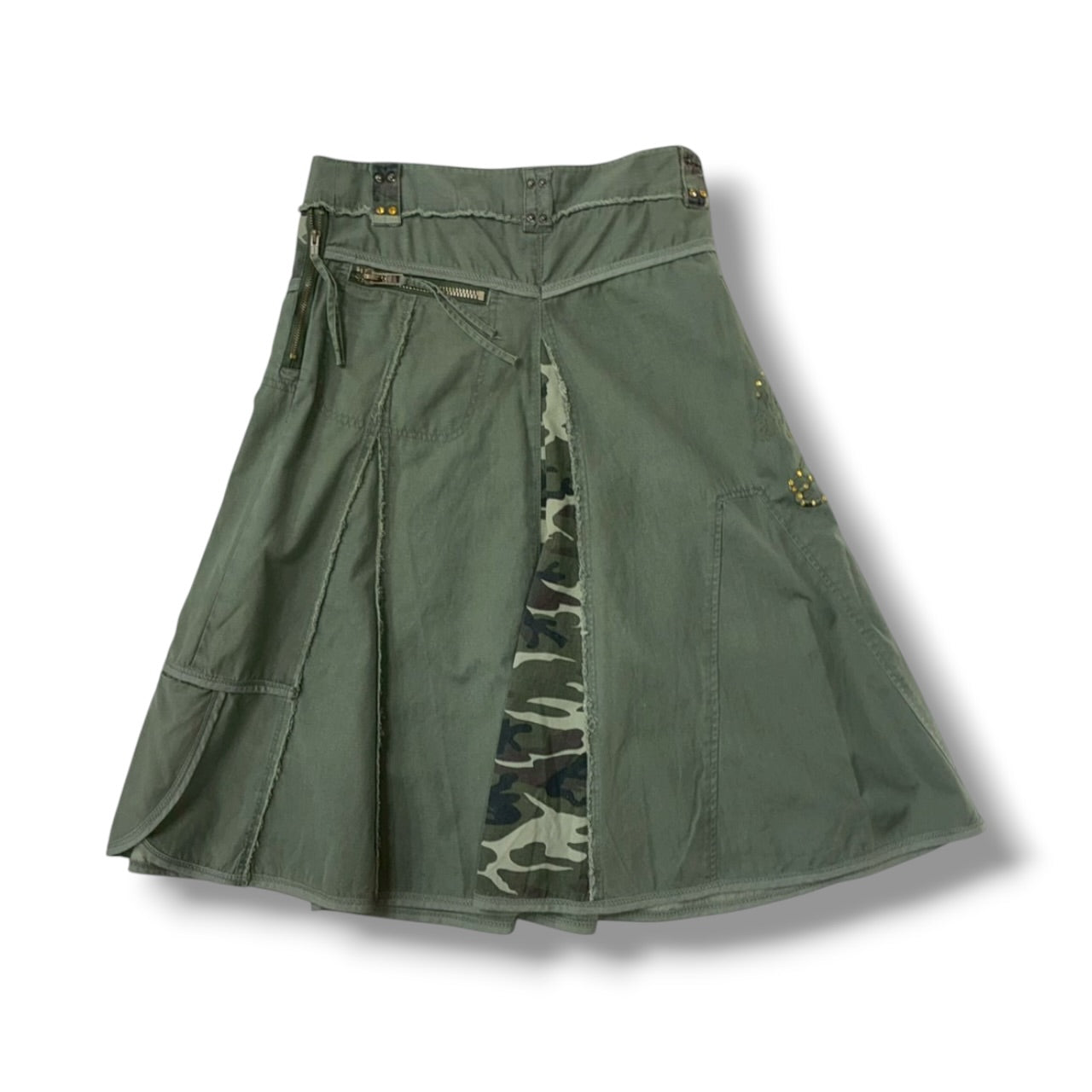 Docking Camo Flared Midi Skirt