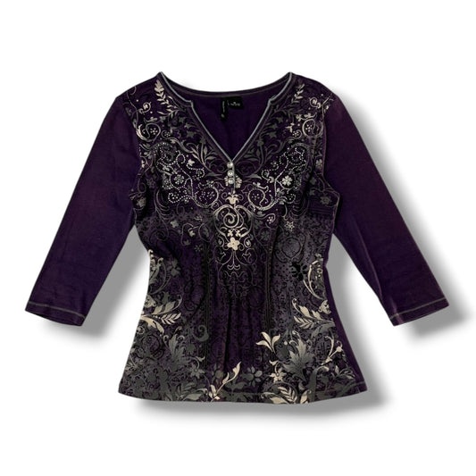 Damask Rhinestones Top