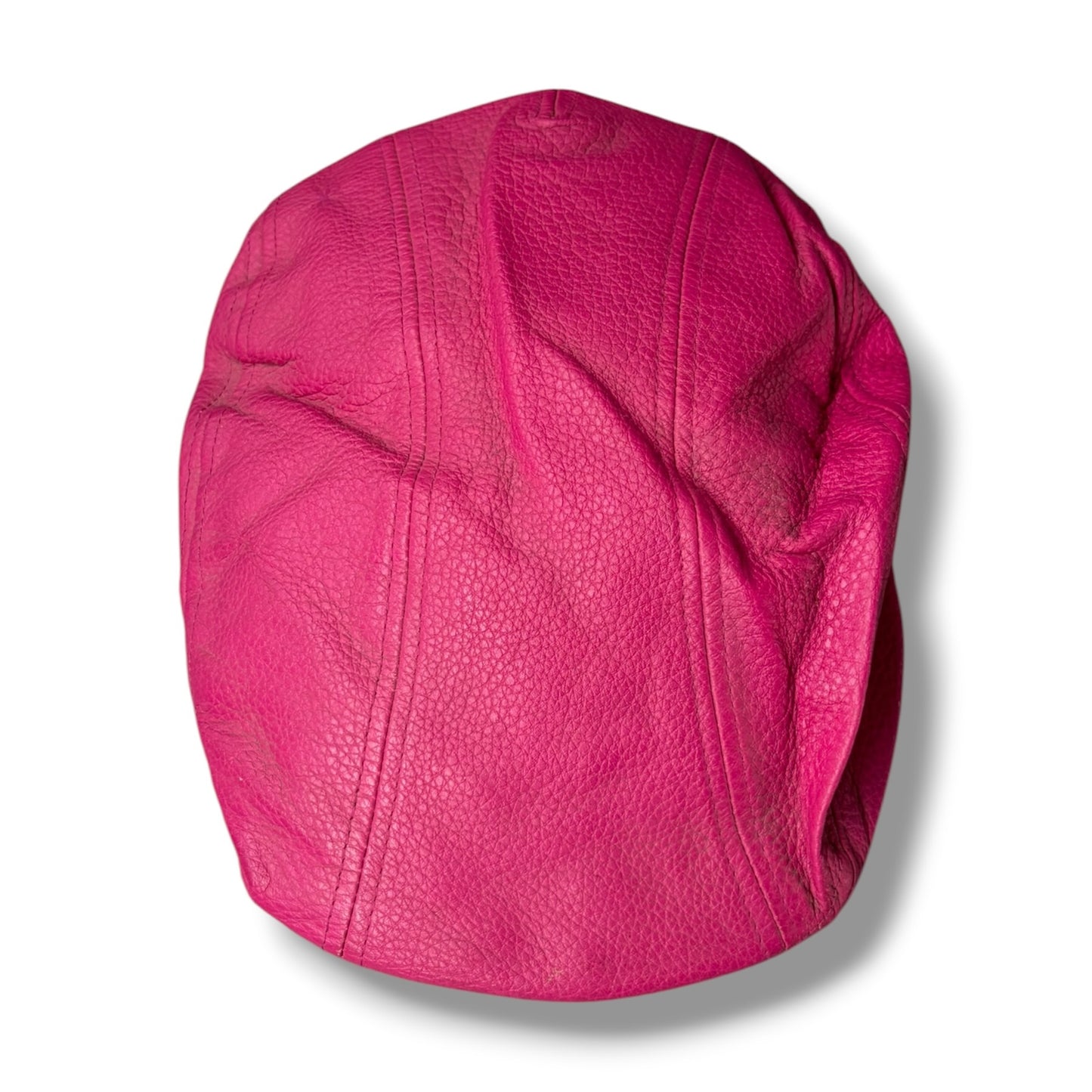 Pink Leather Flat Cap