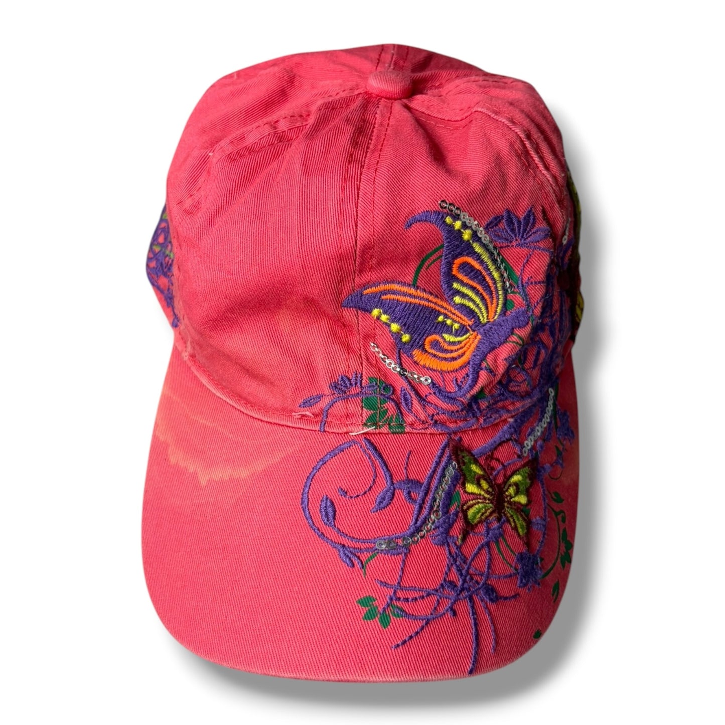 Embroidered Butterfly Cap