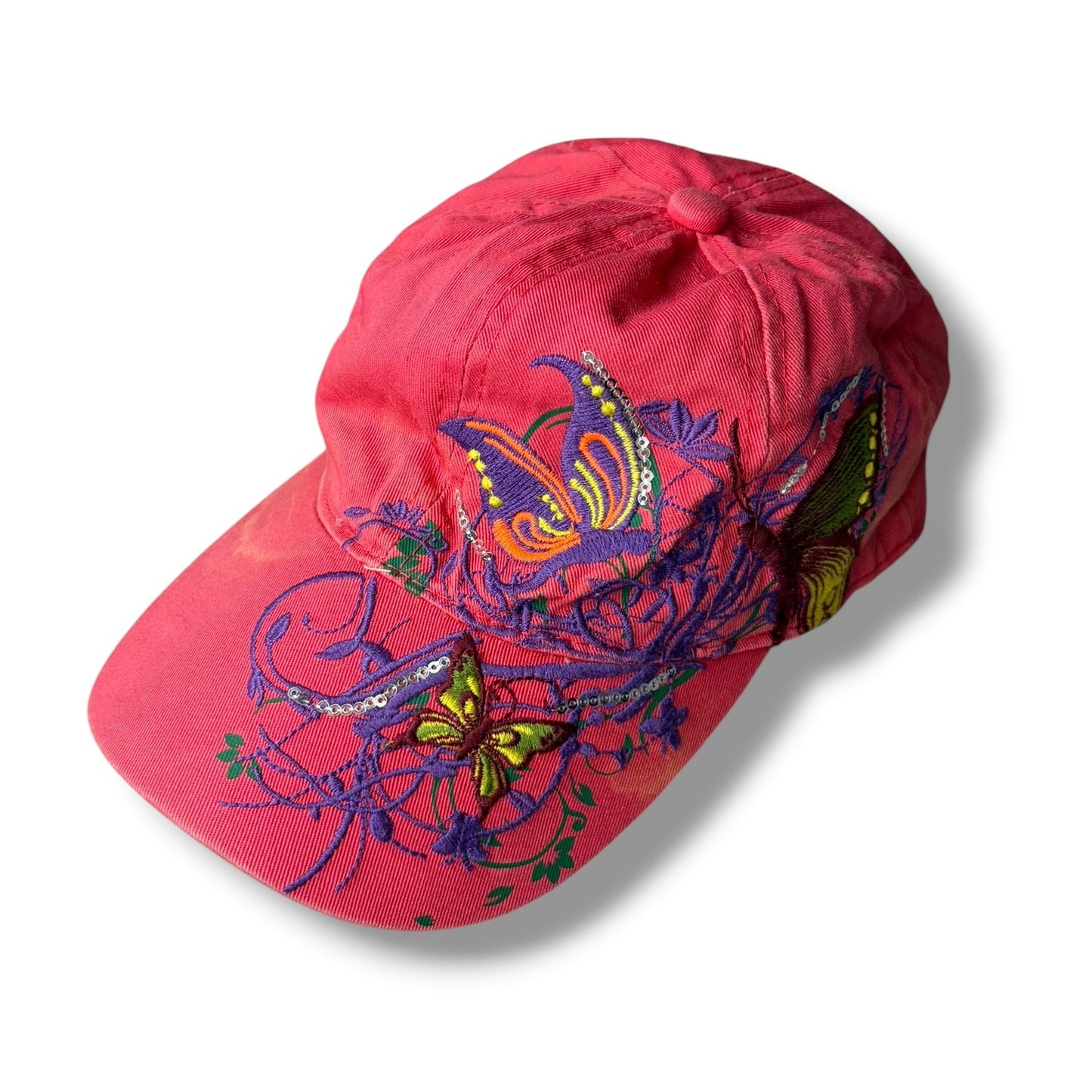 Embroidered Butterfly Cap