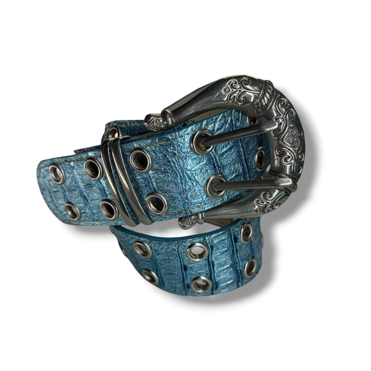 Metallic Croc Belt