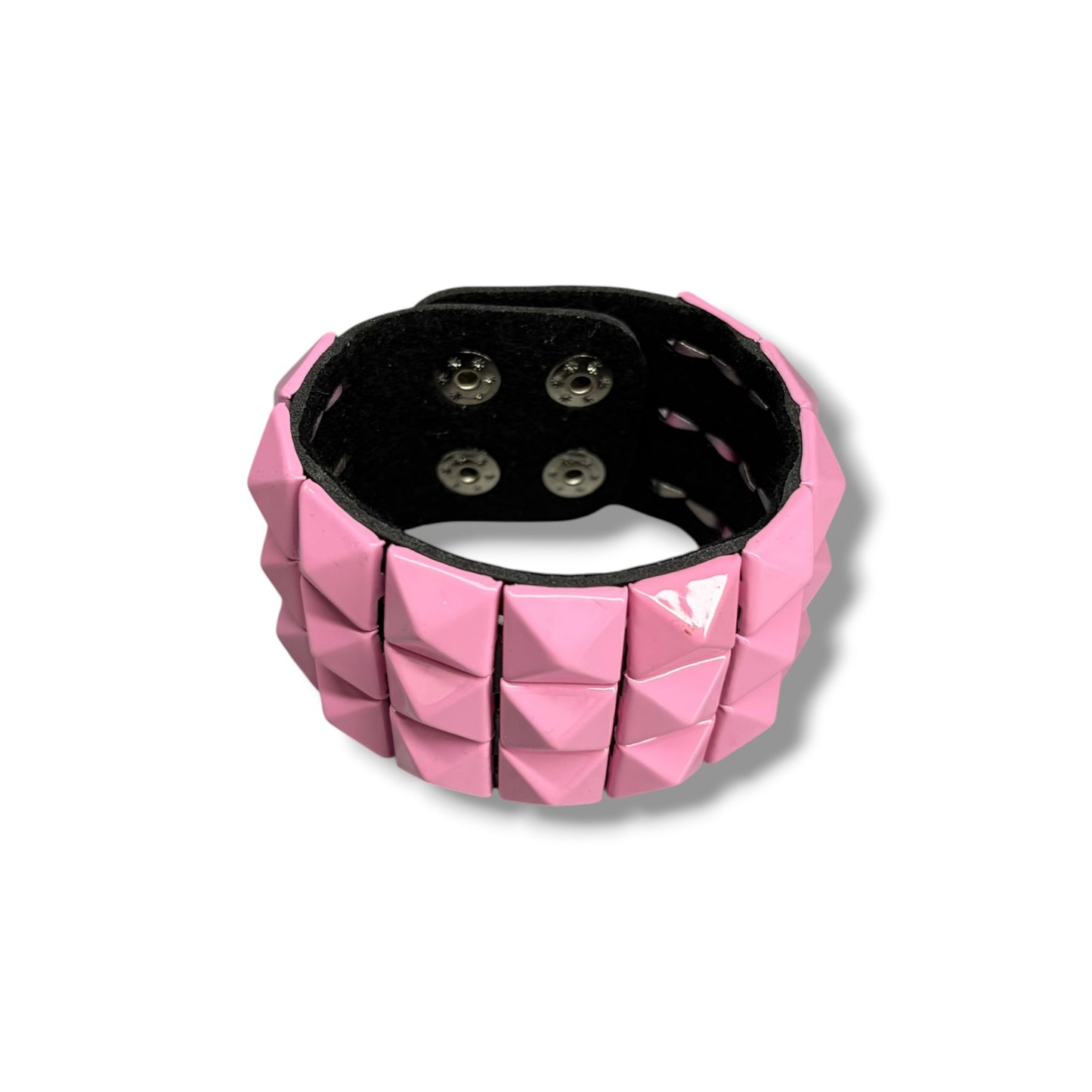 Pink 3-Row Studded Bracelet