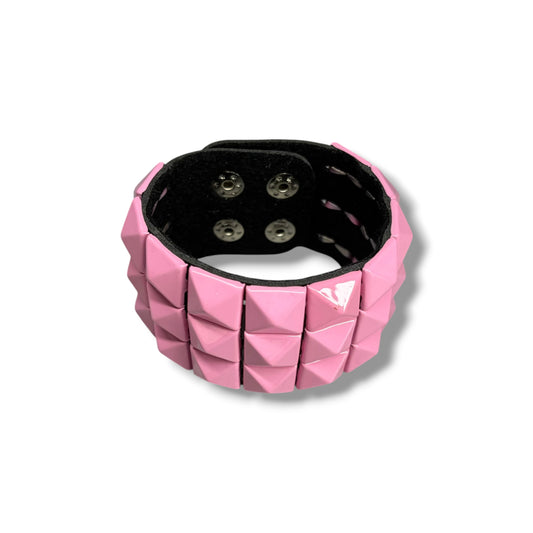 Pink 3-Row Studded Bracelet