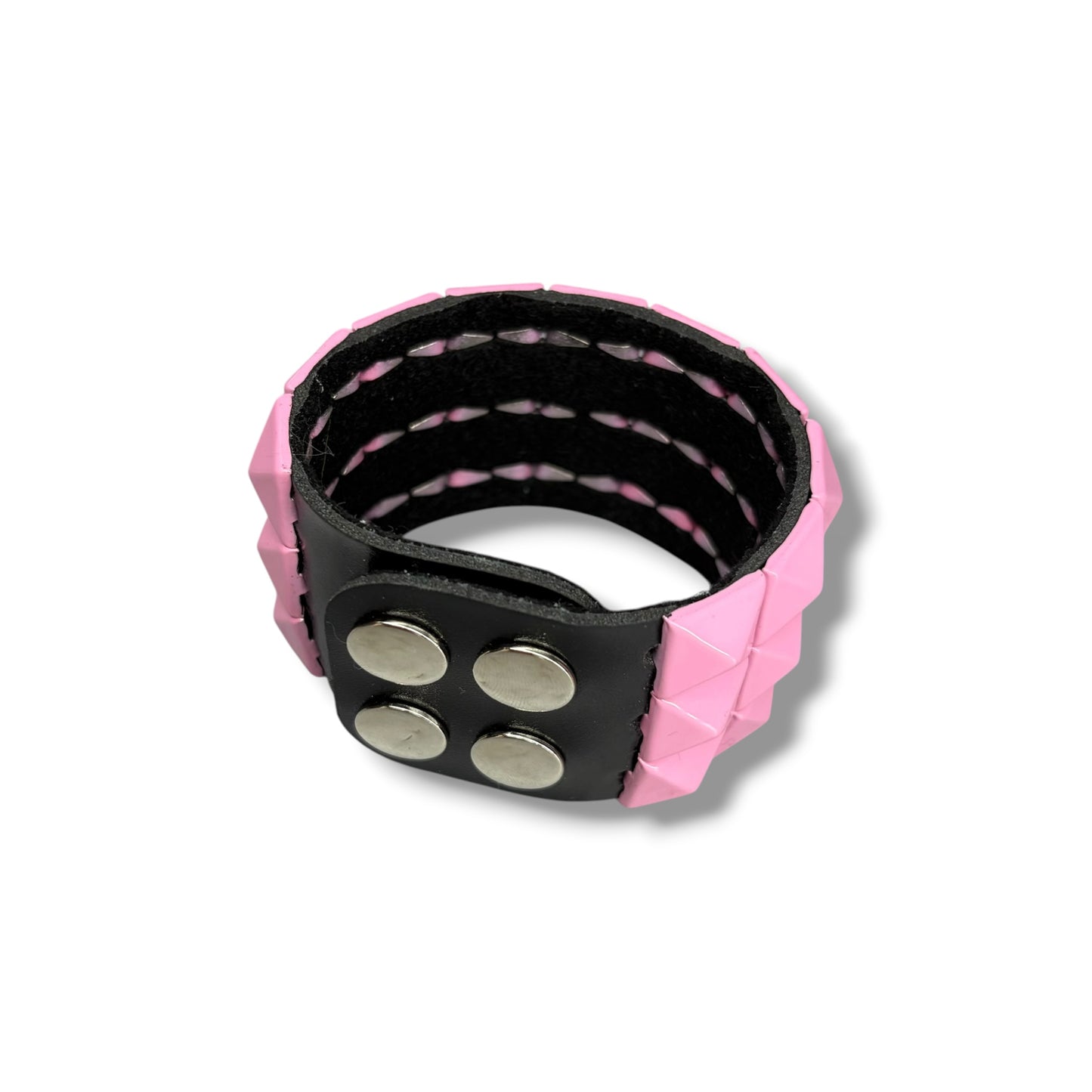 Pink 3-Row Studded Bracelet