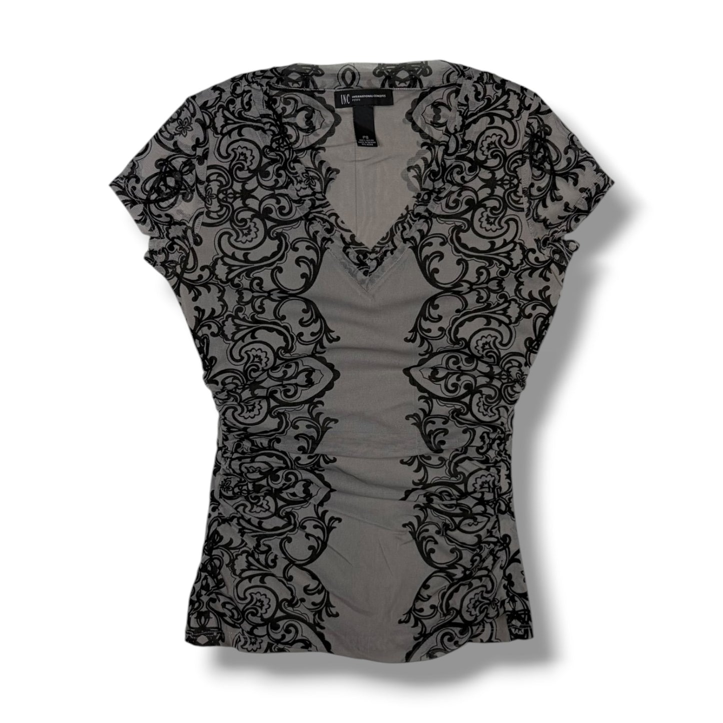 Damask Ruched Top