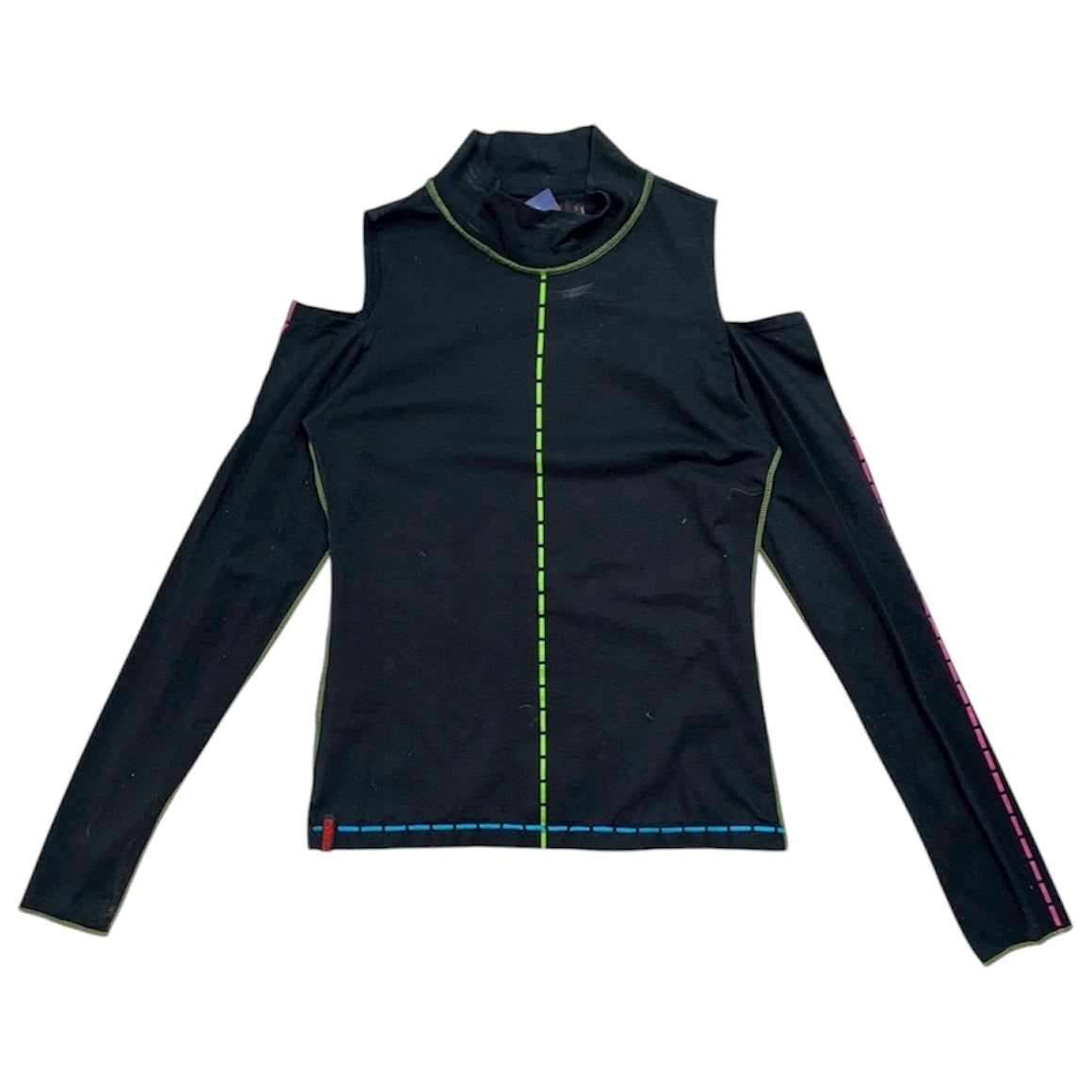 Neon-stitched cutout top