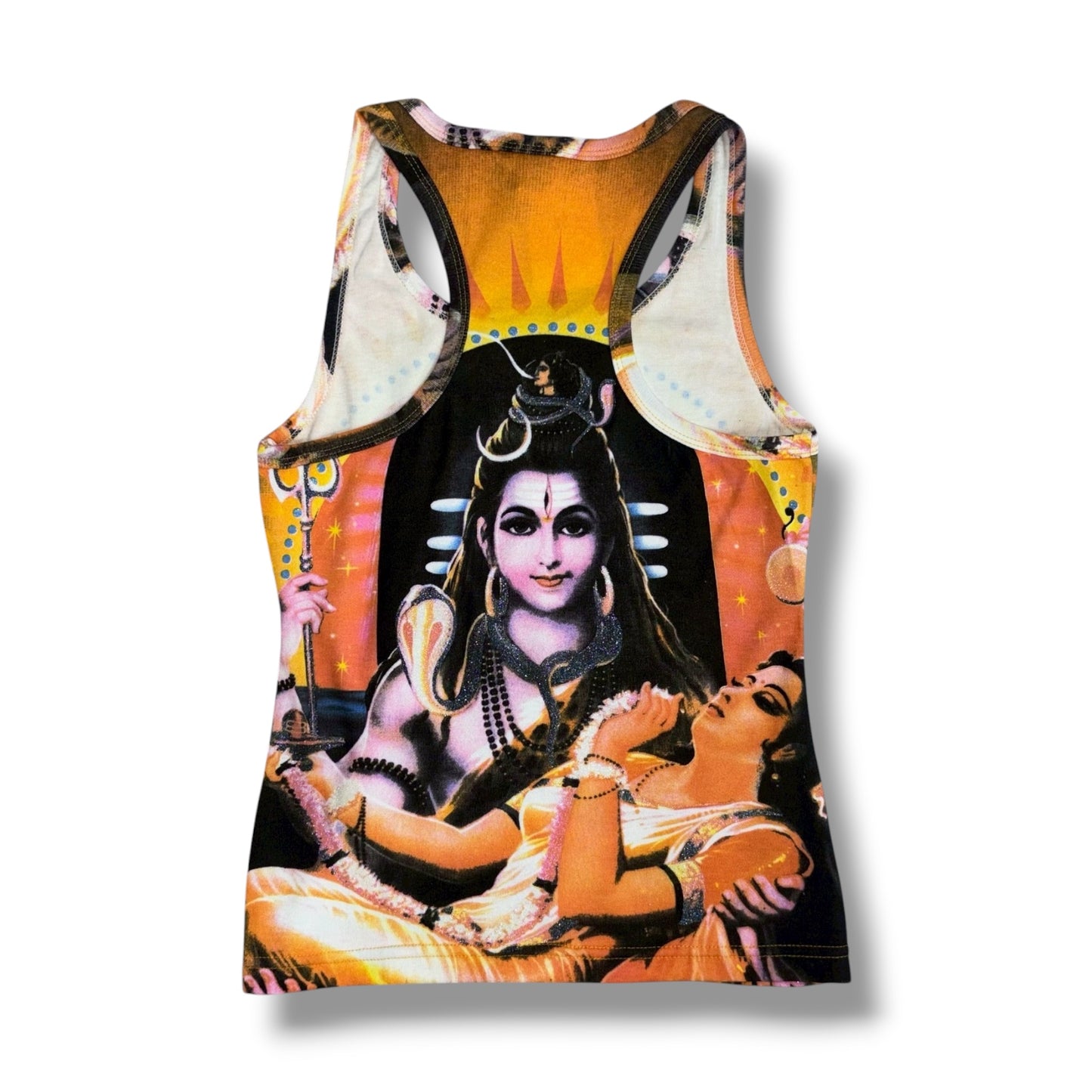 "ICE BLUE" Glitter Shiva Graphic Tank Top