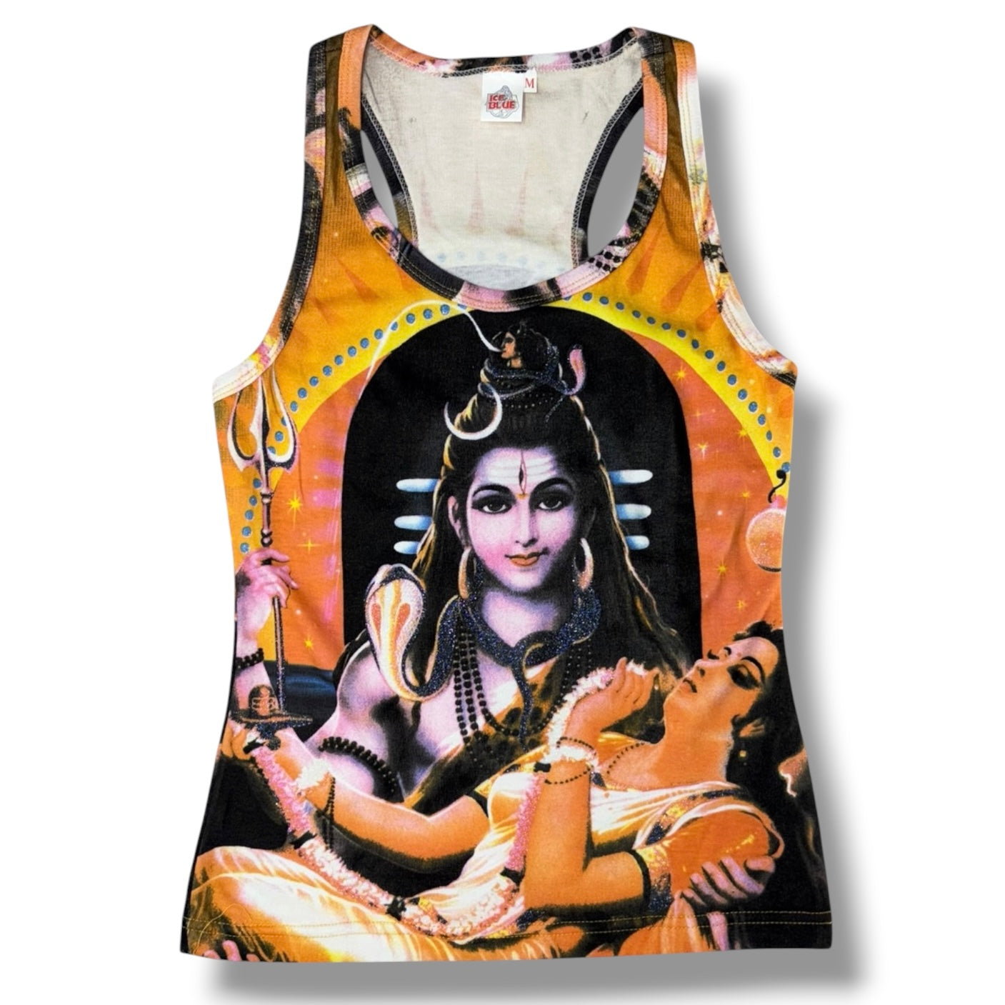 "ICE BLUE" Glitter Shiva Graphic Tank Top