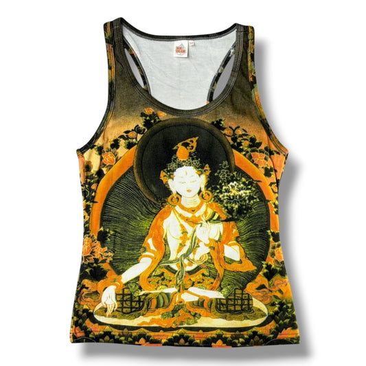 "ICE BLUE" Glitter Buddha Graphic Tank Top