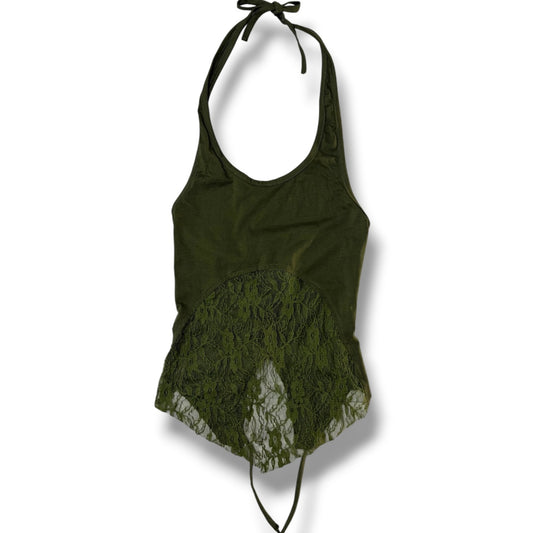 Boho Lace Trim Halter Neck Top